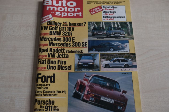 Deckblatt Auto Motor und Sport (01/1986)